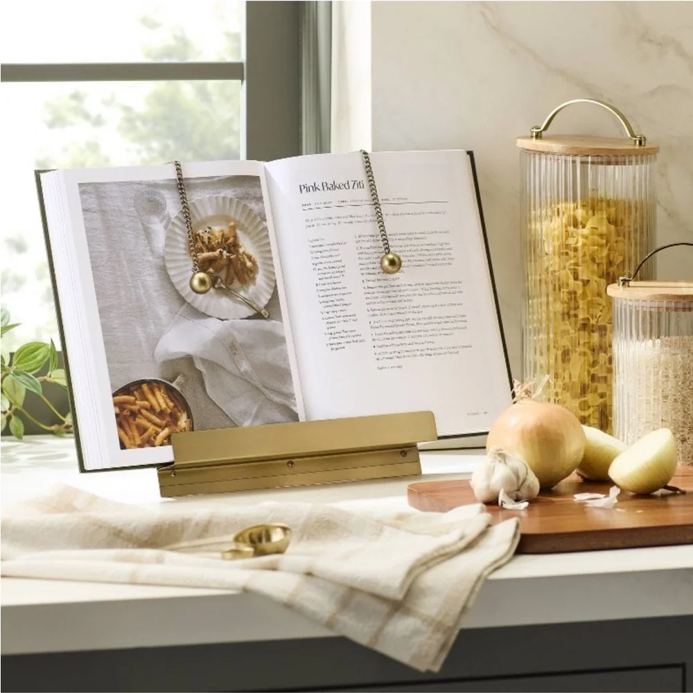 Hearth & Hand Magnolia Brass Cookbook Holder with Weighted Chains